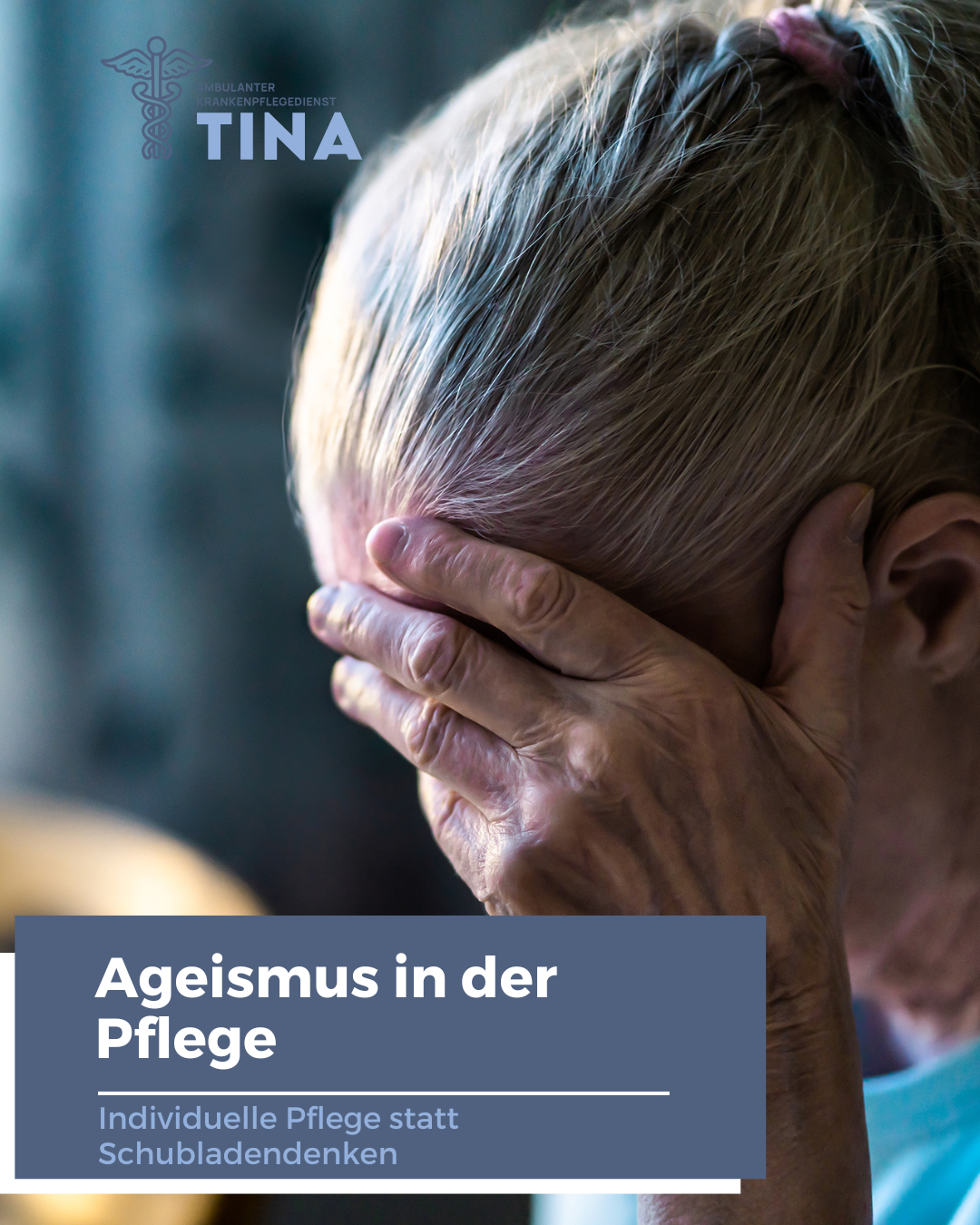 Das Bild zeigt eine ältere Person, die sich den Kopf stützt, symbolisch für: Ageismus in der Medizin Wie das geriatrische Assessment Diskriminierung vermeidet
