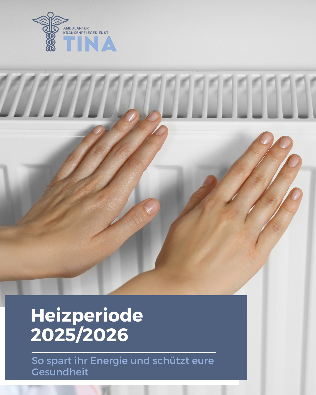 Das Bild zeigt Hände vor einer Heizung, symbolisch für: Heizperiode 202526 So sparen Sie Energie und schützen Ihre Gesundheit